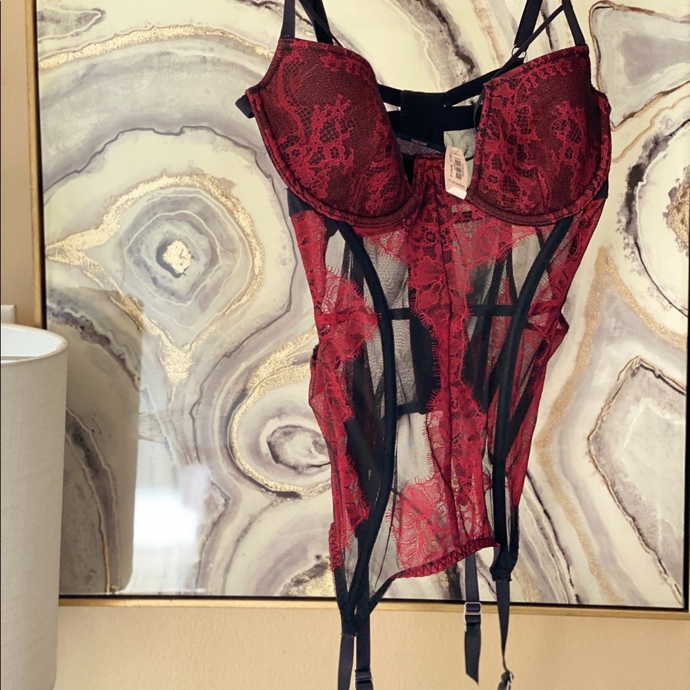 NEW WITH TAGS! Red and black lace VS lingerie